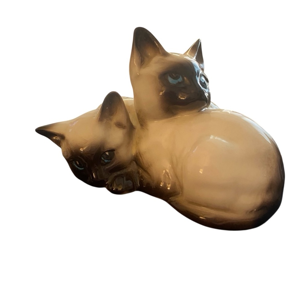 Beswick England Siamese Cat Figurine - Cream and Brown